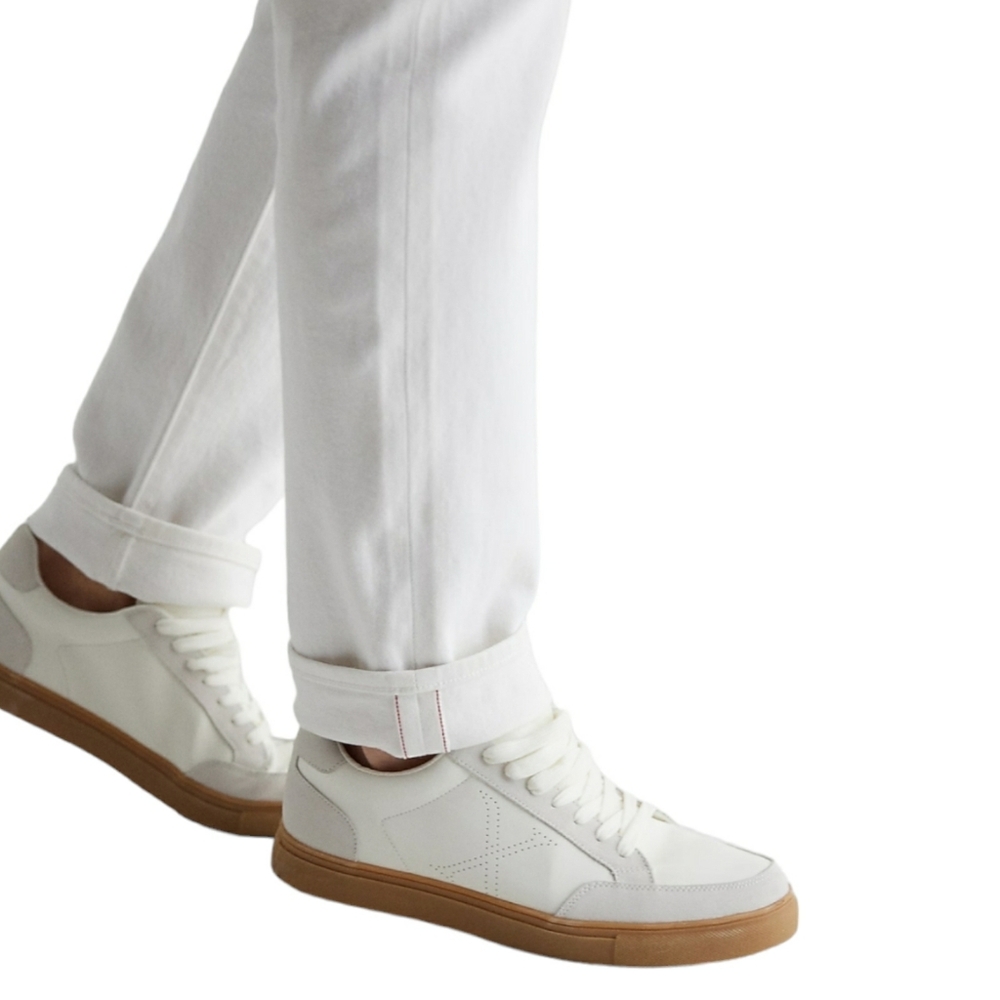 Express Selvedge Denim Slim Straight Jeans Mens 28x30 White Cotton Denim - Picture 6 of 13